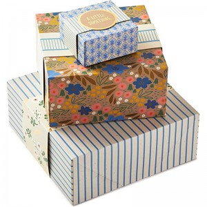 Hallmark Gift Boxys With Wrap Bands, Asforred Velices (3-Pack: roztomilé květiny a pruhy) knarozeninám, svatební sprchy, den matky,nejlepší přátelé