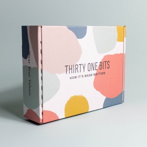 Oboustranná růžová letounová krabice Square Express Clothing T-Shirt Ball Box pro více velikosti barevného krabice zvlněná krabice